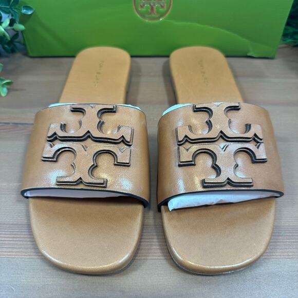 Tory Burch Women's Ines Single Band Slide Tan Sandals Size 5 - Picture 3 of 11